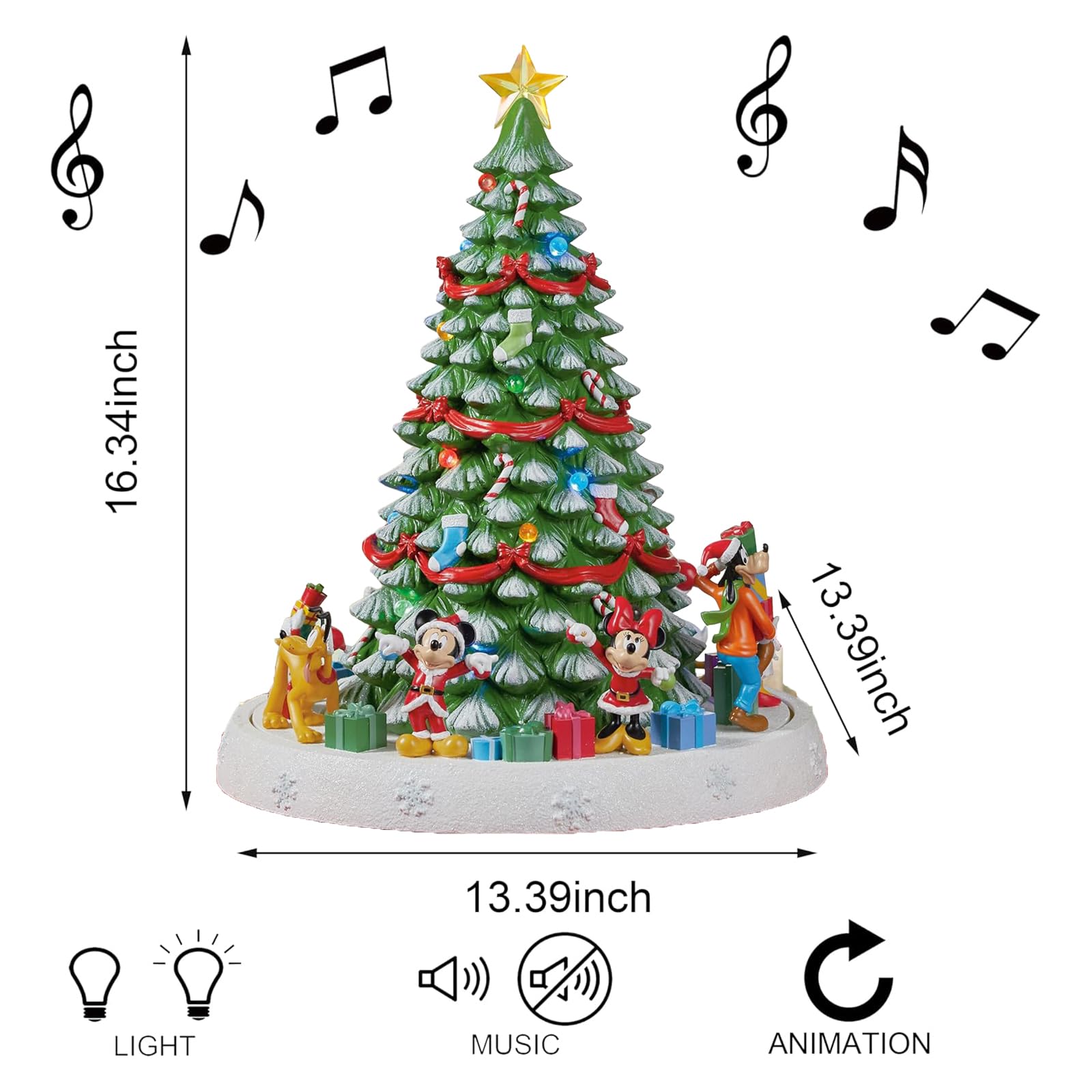 Amazon.com: Animated Disney Characters Christmas Tree 16.75”H